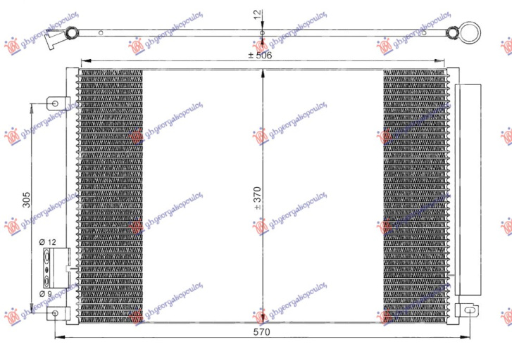 HLADNJAK KLIME 0.9 1.2 1.4 8/16V - 1.3 JTD (51x37)