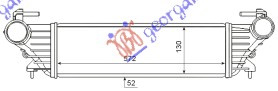 HLADNJAK INTERKULERA 0.9 TURBO - 1.3 JTD (572x131x50)