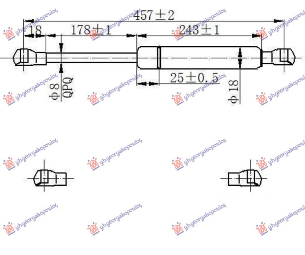 AMORTIZER GEPEK VRATA (460L-350N)