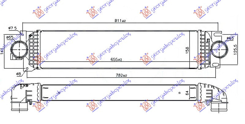 HLADNJAK INTERKULERA 2.0 TDCi (T8C/T9C) DIZEL (655x158x64)