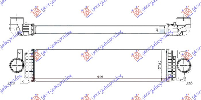 HLADNJAK INTERKULERA 1.0 EcoBoost BENZIN (655x160x40) (NISSENS)