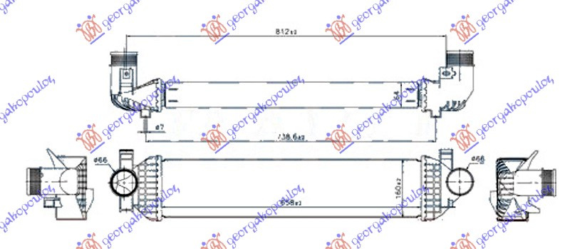 HLADNJAK INTERKULERA 2.0 TDCi DIZEL (650x160x64)