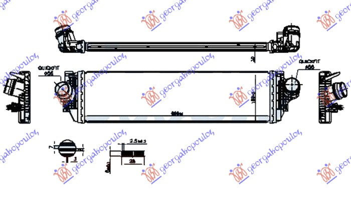 HLADNJAK INTERKULERA 1.0/1.5 EcoBoost BENZIN (700x190x30)