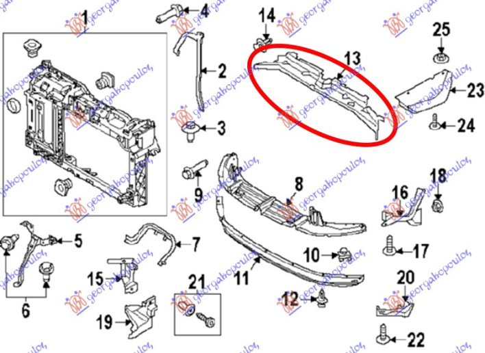 POKLOPAC VEZNOG LIMA GORNJI PLASTICNI