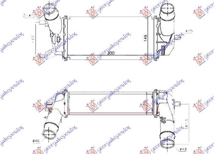 HLADNJAK INTERKULERA 1.0 EcoBoost BENZIN (300x147x80)