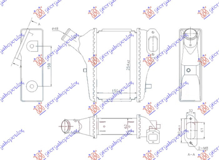 HLADNJAK INTERKULERA 1.6/2.2 i-DTEC DIZEL (150x255x62)