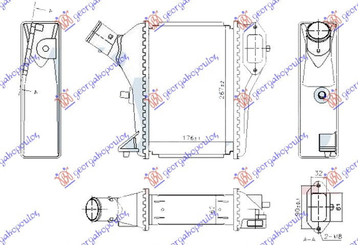 HLADNJAK INTERKULERA 1.6 i-DTEC DIZEL (175x255x62)