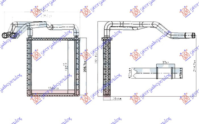 GREJAC KABINE (1.0 T-GDI-1.2-1.4 CVVT BENZIN / 1.1-1.4 CRDI DIZEL) (154x192x26) (O)