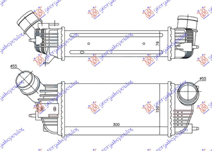 HLADNJAK INTERKULERA 2.0 HDi DIZEL (300x155x80)