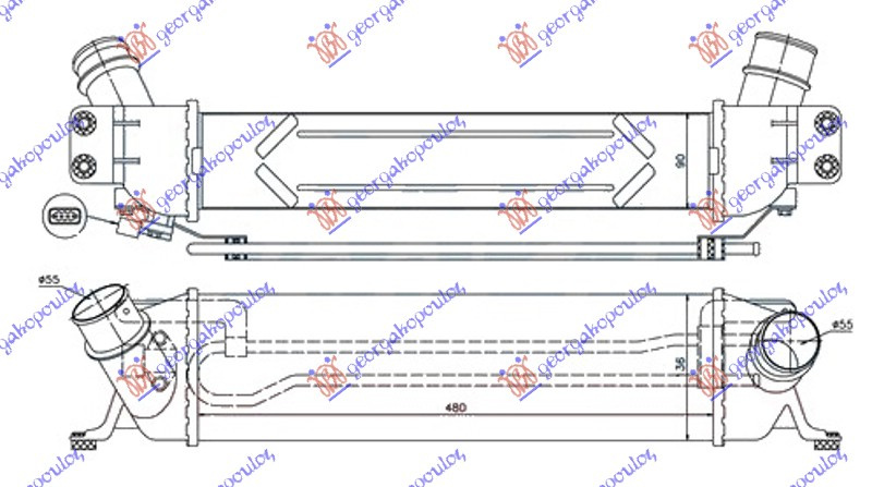 HLADNJAK INTERKULERA 2.5 TCi/CRDi DIZEL (480x135x90)