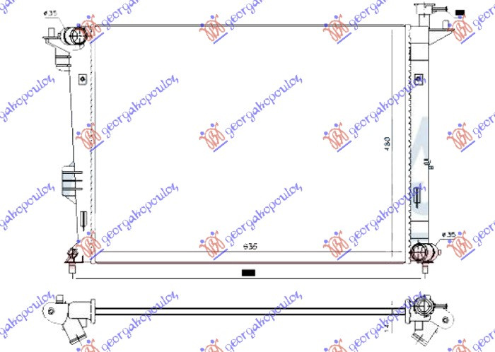HLADNJAK MOTORA 1.6/2.0 GDi BENZIN (MAN) (635x480x14)