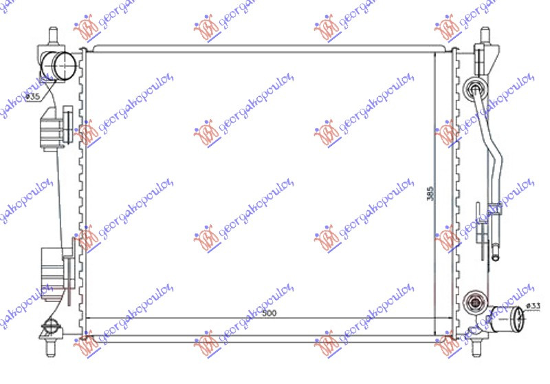 HLADNJAK MOTORA 1.4/1.6i BENZIN (AUTO) (500x380x16)