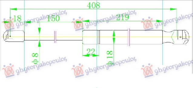 AMORTIZER GEPEK VRATA (408L-470N)