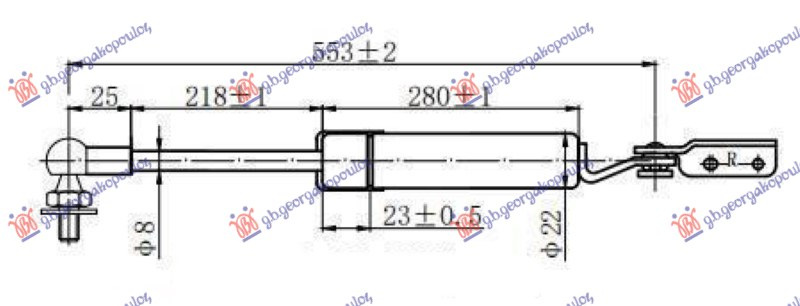 AMORTIZER GEPEK VRATA (553L-410N)