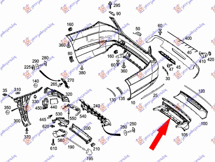 NOSAC ZADNJEG BRANIKA SREDNJI PLASTICNI (AMG-LINE)
