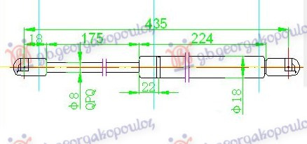 AMORTIZER GEPEK VRATA (435L-170N)