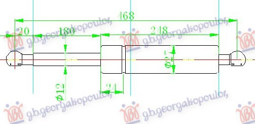 AMORTIZER GEPEK VRATA (468L-610N)