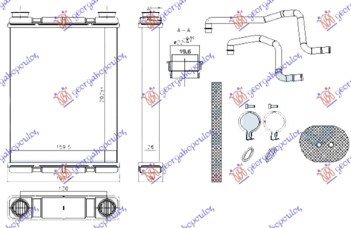 GREJAC KABINE 1.6 DIG TURBO / 1.6i 16V BENZIN - 1.5 dCi DIZEL (202x160x26) (TIP VALEO)