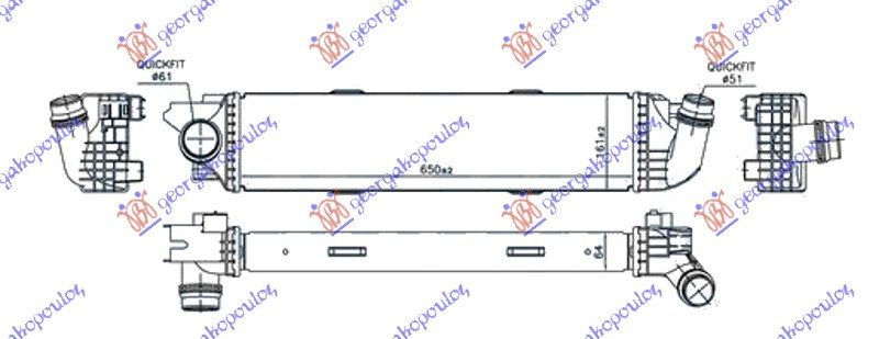 HLADNJAK INTERKULERA 1.6 CDTi DIZEL (650x161x64)