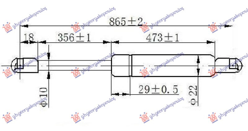 AMORTIZER GEPEK VRATA (865L-370N)