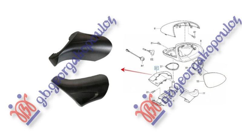POKLOPAC RETROVIZORA DONJI PM (PREDNJI DEO)