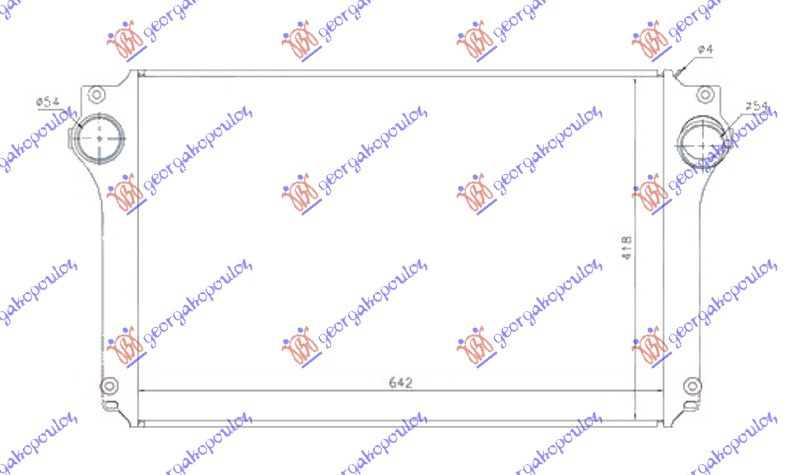 HLADNJAK INTERKULERA 2.0/2.2 D4D DIZEL (642x418x26) 05-