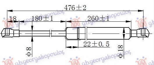 AMORTIZER GEPEK VRATA (476L-620N)