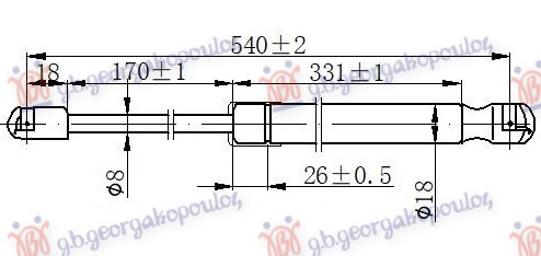 AMORTIZER GEPEK VRATA (538L-650N)