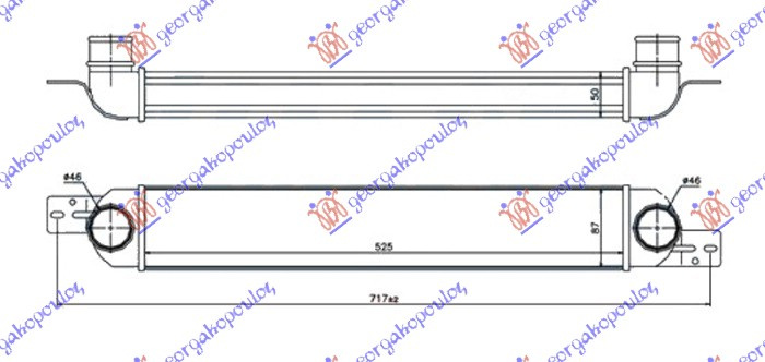 HLADNJAK INTERKULERA 1.3/1.7 CRTi DIZEL (525x90x50) (CEO ALUMINIJUM)