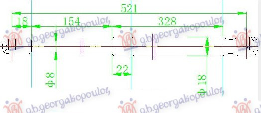 AMORTIZER GEPEK VRATA (521L-560N)