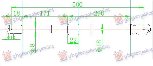 AMORTIZER GEPEK VRATA (500L-575N)