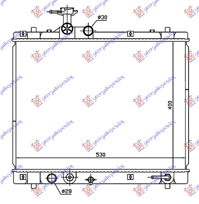 HLADNJAK MOTORA 1.2 BENZIN / 1.3 DDiS DIZEL (AUTO) (400x530x16) (MADJARSKA)