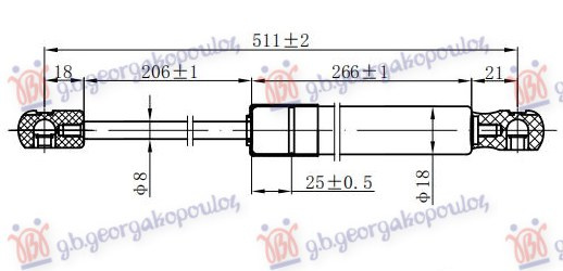 AMORTIZER GEPEK VRATA (511L-270N)