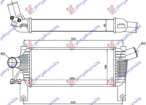 HLADNJAK INTERKULERA 2.5 DCI (44.3x19x64)